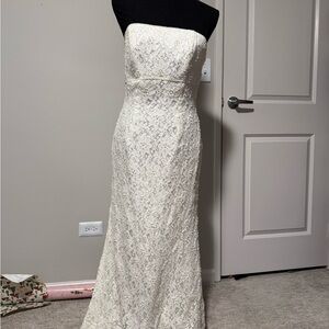 Galina Lace Strapless Wedding Dress Ivory Bridal Gown Size _10__
